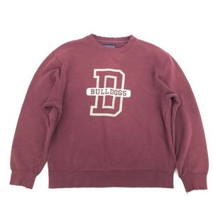 Drake Bulldogs Crewneck Sweatshirt Size Large Unisex Mens Maroon Burgundy FLAWS